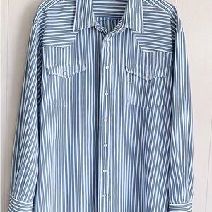 Levi's Blue and White Striped Button-Down Shirt